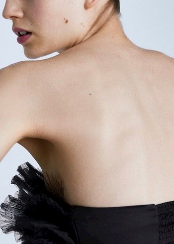 ZARA Tül Bandeau Crop Top Bralet - Görsel 4