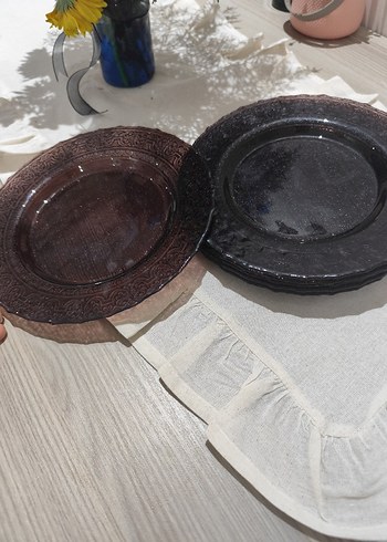 Koyu Kahverengi İşlemeli Tabak - Görsel 5