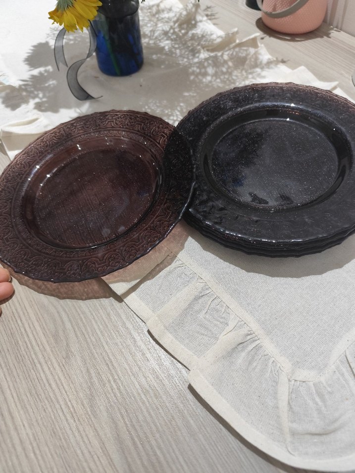 Koyu Kahverengi İşlemeli Tabak - Görsel 5