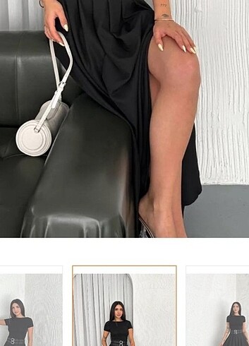 Kadın siyah  piliseli uzun etek - Görsel 3