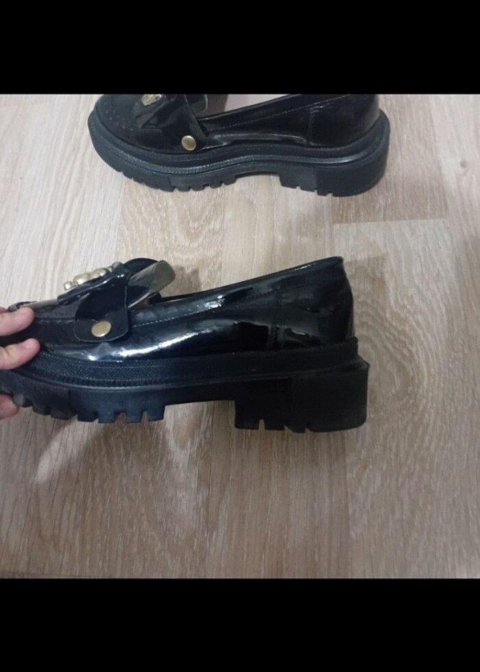 Kadın loafer siyah rugan - Görsel 4