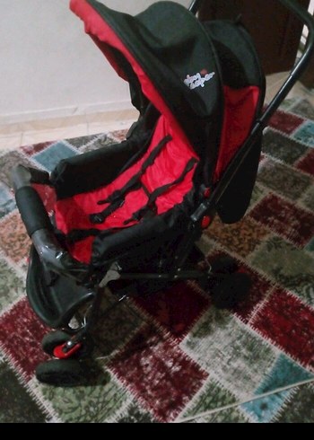 Koyu Kırmızı Bebek Arabası - Görsel 2