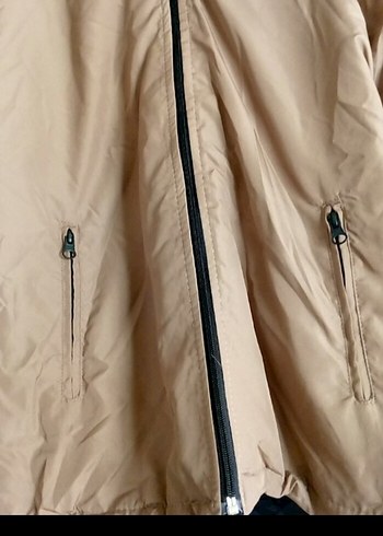 Bej Kadın Midi Kaban, Fermuarlı, Rahat Kesim - Görsel 2