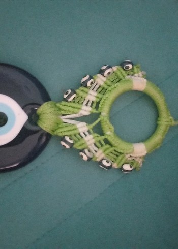 Yeşil Nakışlı Boncuklu Bohem Broş - Görsel 2