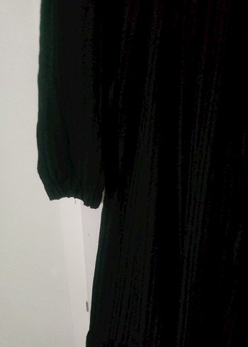 Siyah Uzun Kollu Piliseli Kadın Elbise - Görsel 5