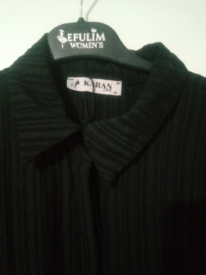 Siyah Uzun Kollu Piliseli Kadın Elbise - Görsel 2