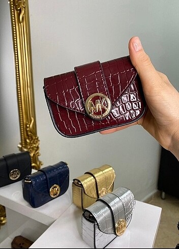 Bordo mini mk şık kadın çantası