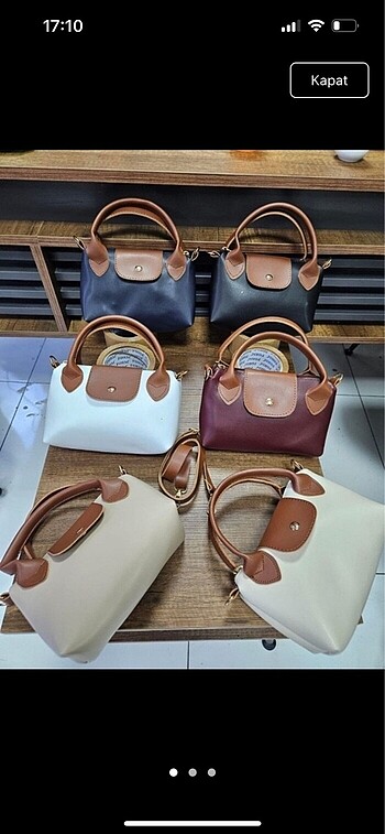 Krem longchamp kadın çantası