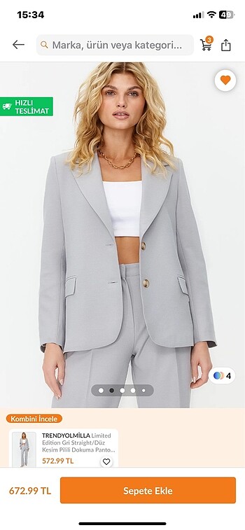 Gri blazer ceket