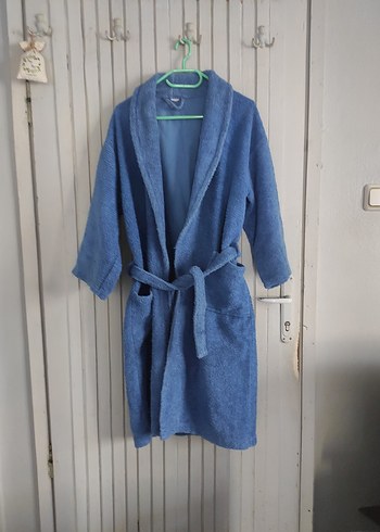 xl Mavi Bornoz, Kemerli ve Cep Detaylı