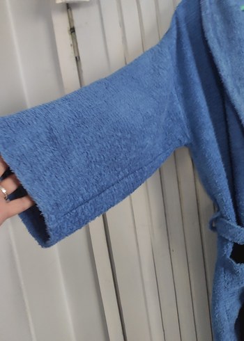 xl Beden mavi Renk xl Mavi Bornoz, Kemerli ve Cep Detaylı