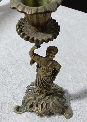 Antika Kadın Figürlü Şamdan - Görsel 2