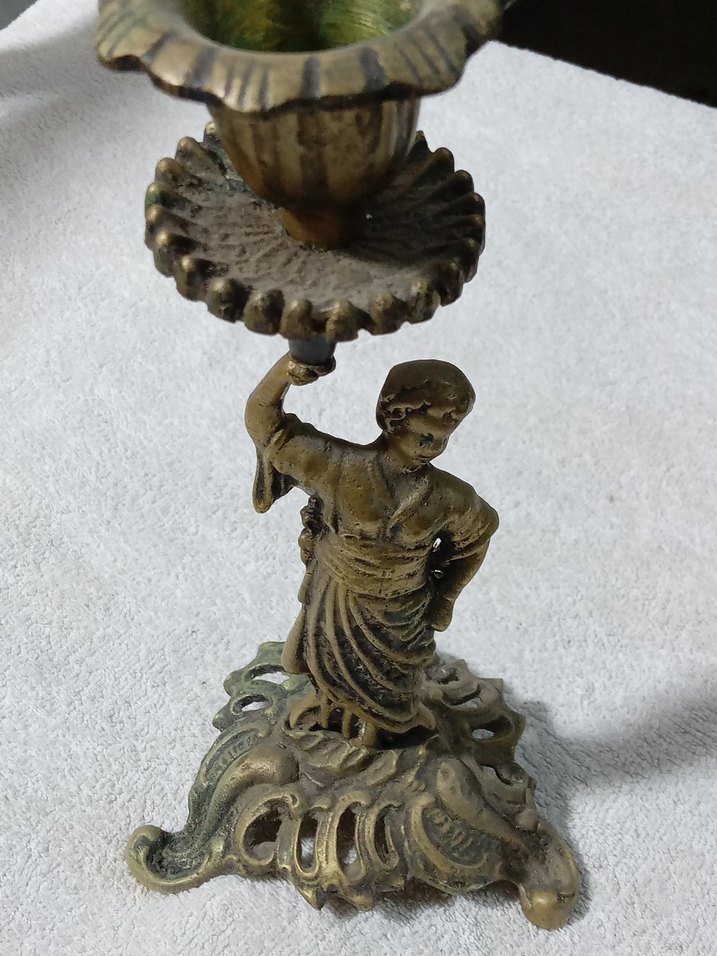 Antika Kadın Figürlü Şamdan - Görsel 2