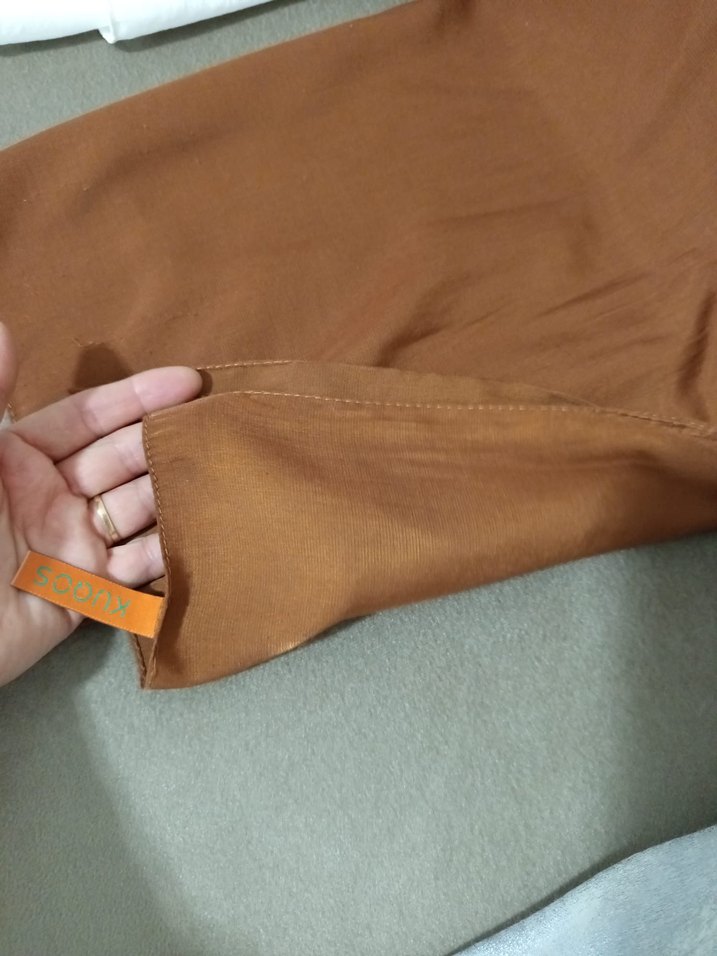 Kadın Kahverengi Parlak Şal - Görsel 2