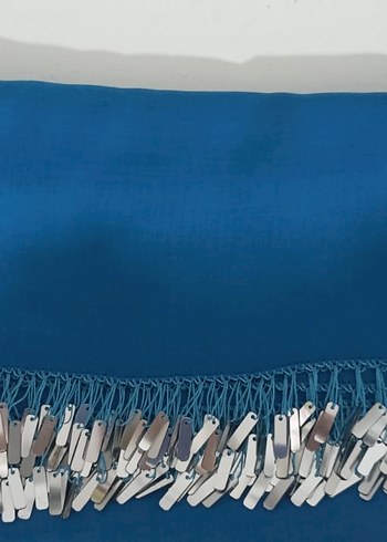 Püsküllü Turkuaz Bohem Kadın yazma - Görsel 3