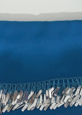 Püsküllü Turkuaz Bohem Kadın yazma - Görsel 4