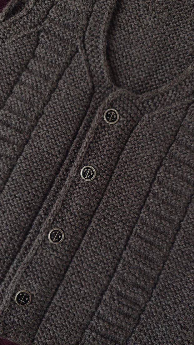 Antrasit Gri Erkek Çocuk Örgü Yelek - Görsel 3