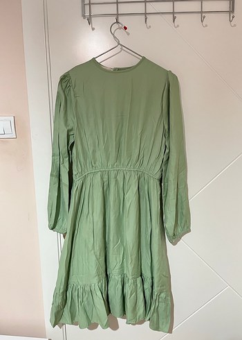 Yeşil Midi Uzun Kollu Elbise - Görsel 2