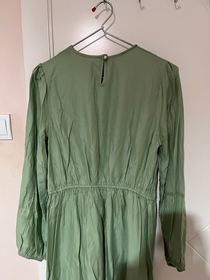 Yeşil Midi Uzun Kollu Elbise - Görsel 3