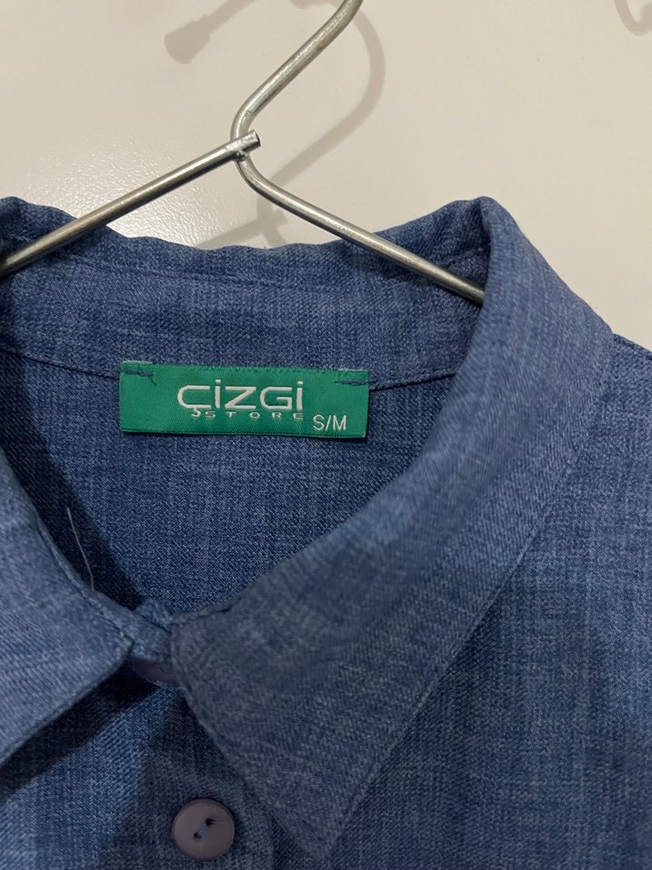 Mavi Uzun Kollu Kadın Gömlek - Görsel 2