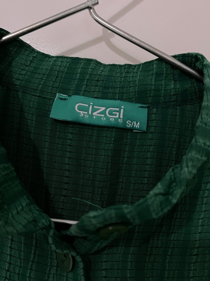 Yeşil Bol Kesim Uzun Kadın Tunik - Görsel 2