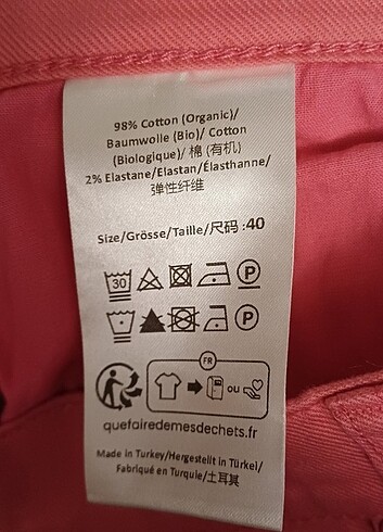 m Beden pembe Renk Koton pantolon