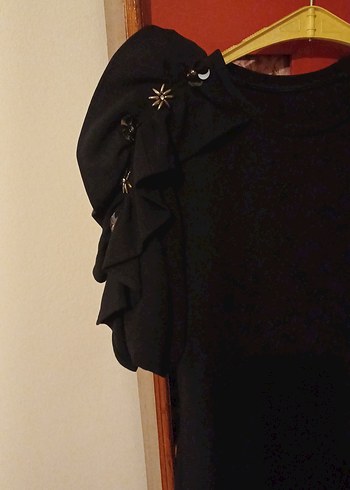 Kısa Kollu Siyah boydan elbise - Görsel 2