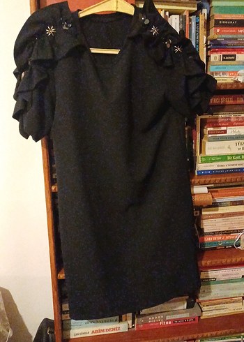 Kısa Kollu Siyah boydan elbise - Görsel 5