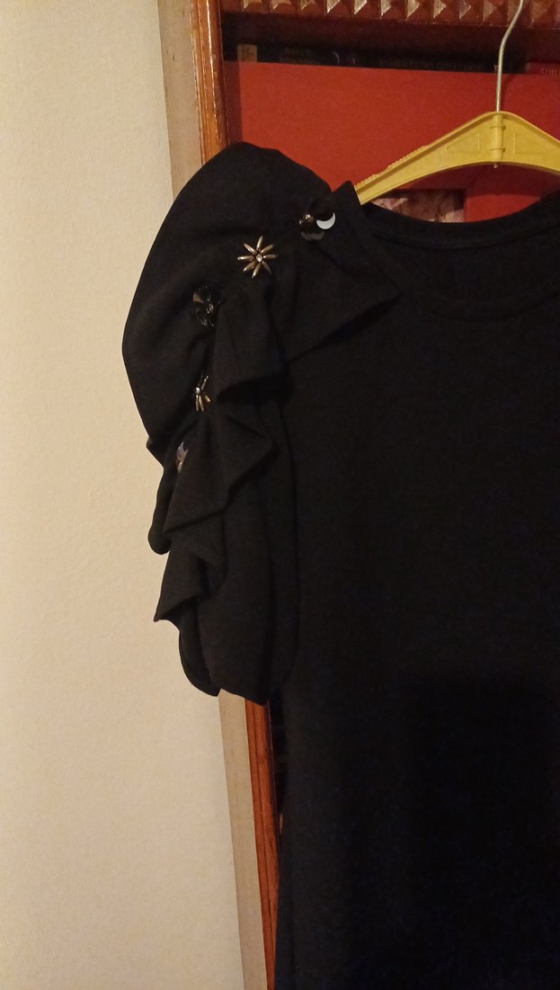 Kısa Kollu Siyah boydan elbise - Görsel 2