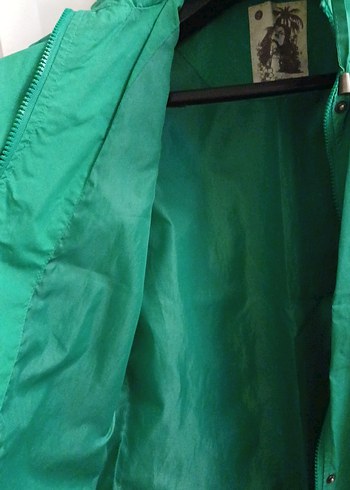 Fermuarlı Yeşil Midi Kadın Yağmurluk - Görsel 5