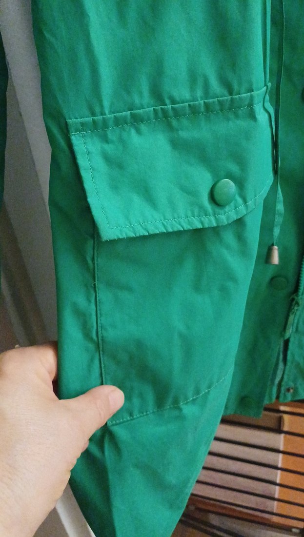 Fermuarlı Yeşil Midi Kadın Yağmurluk - Görsel 4