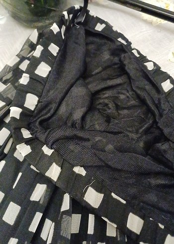 Kadın Siyah Pilili Uzun Etek - Görsel 5