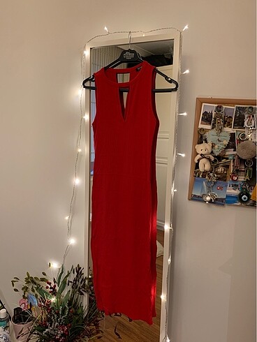 Bershka kırmızı kalem elbise