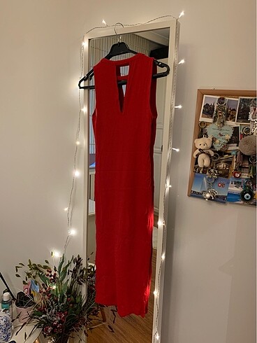 xs Beden Bershka kırmızı kalem elbise