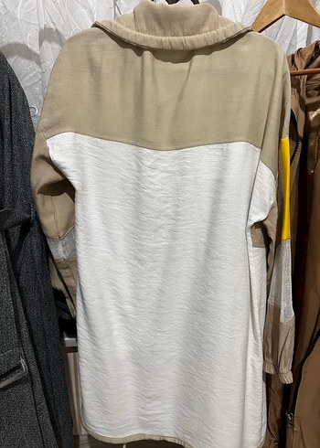 Bej Keten Salaş ceket/tunik - Görsel 4