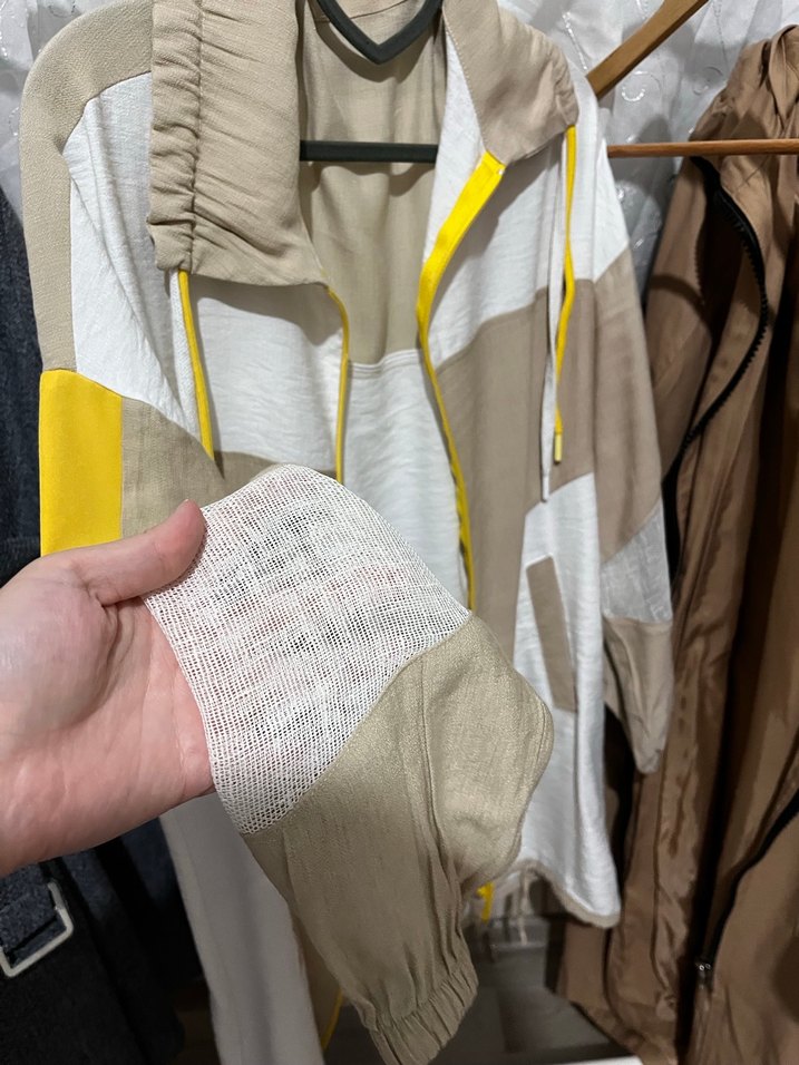 Bej Keten Salaş ceket/tunik - Görsel 2