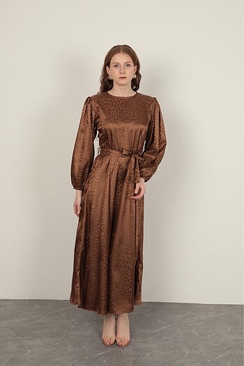 Jakarlı leopar elbise - Görsel 6