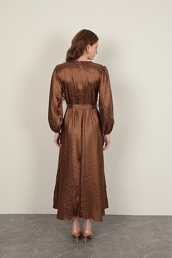 Jakarlı leopar elbise - Görsel 9