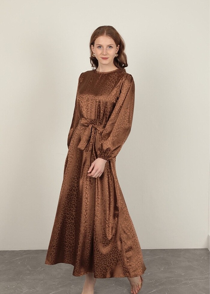 Jakarlı leopar elbise - Görsel 3