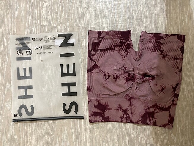 Sheinside Shine Batik Büzgülü Şort Tayt