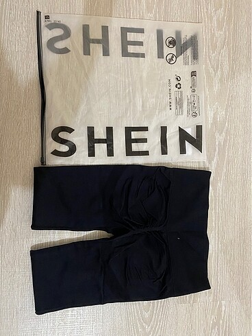 Sheinside Shine Siyah Büzgülü Tayt