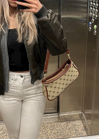 Pull and Bear Kahverengi Vintage Deri Ceket