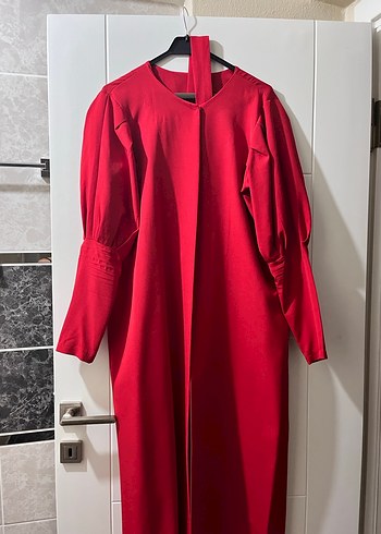 Uzun Kollu Kırmızı Uzun ceket kimono