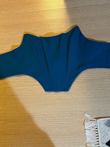 34 Beden mavi Renk Korse crop