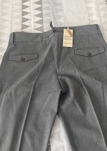 Gri Regular Fit Keten Erkek Pantolon - Görsel 3