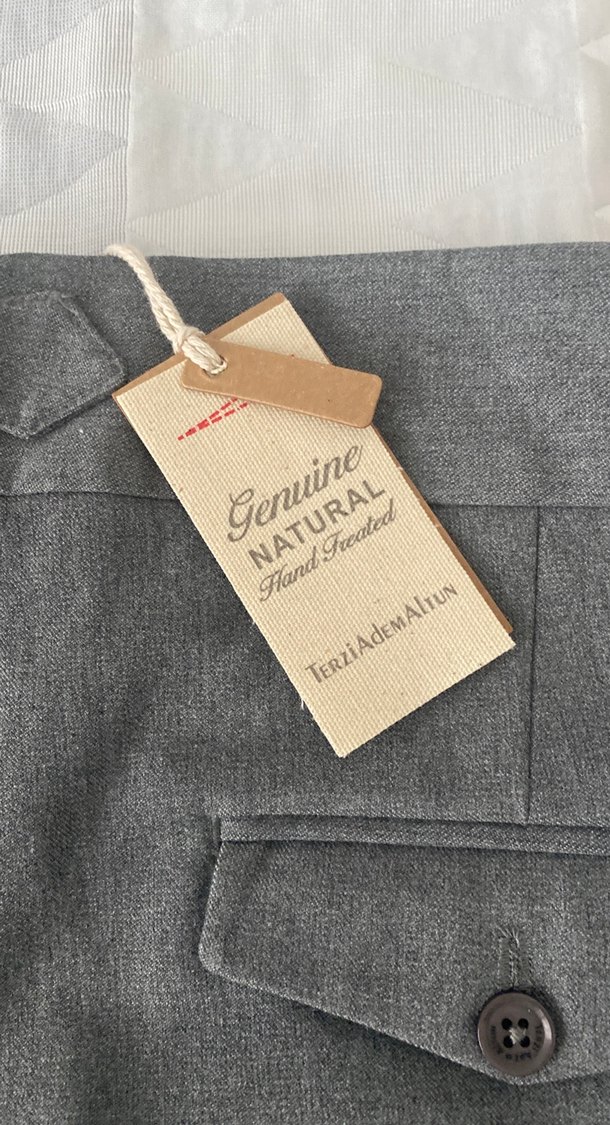 Gri Regular Fit Keten Erkek Pantolon - Görsel 4