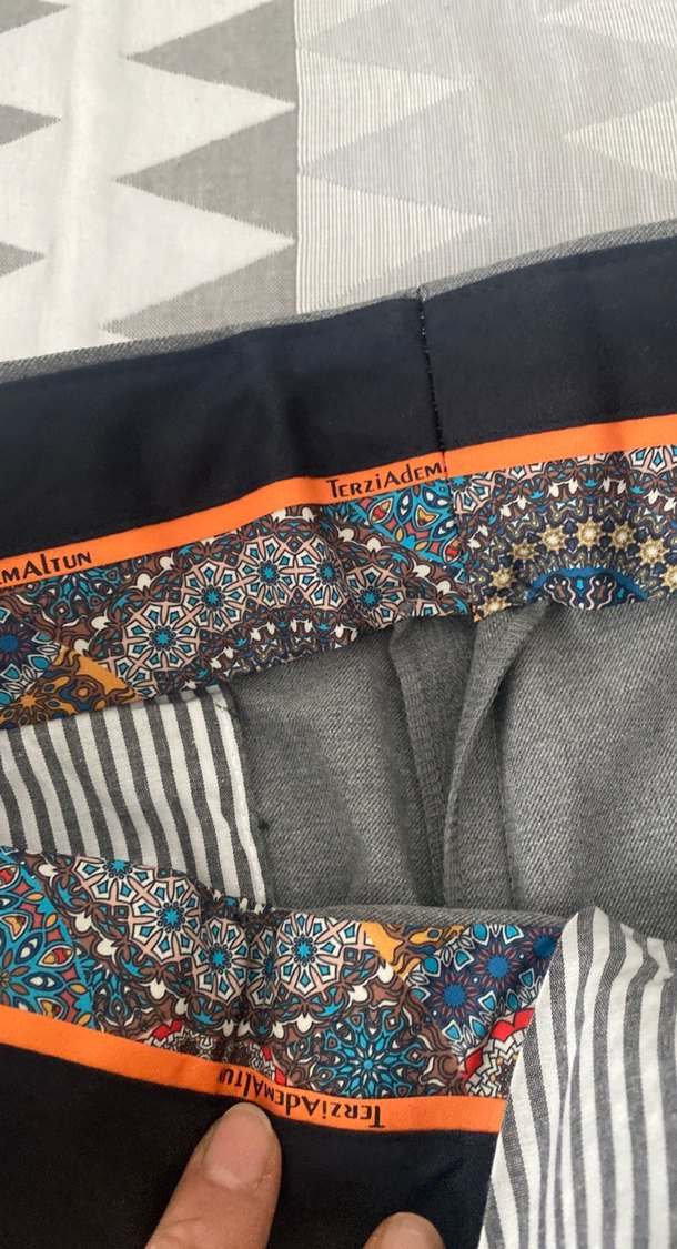 Gri Regular Fit Keten Erkek Pantolon - Görsel 2