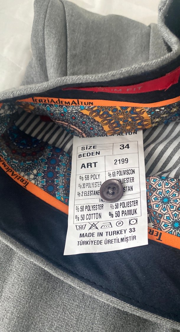 Gri Regular Fit Keten Erkek Pantolon - Görsel 5