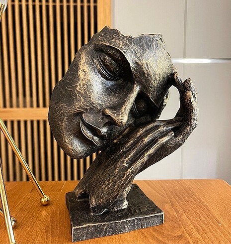 Beden çeşitli Renk Uyuyan Yüz Heykeli, Soyut Biblo, Uyuyan Mask Biblo