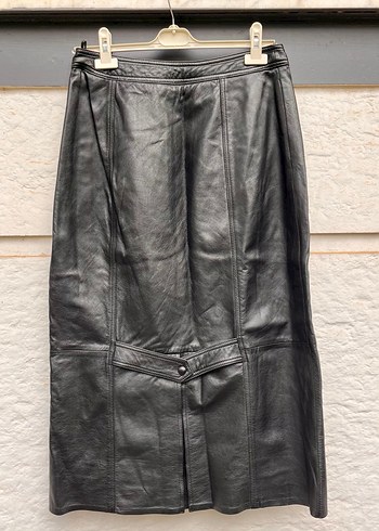 American Vintage Kadın Siyah Deri Uzun Kalem Etek